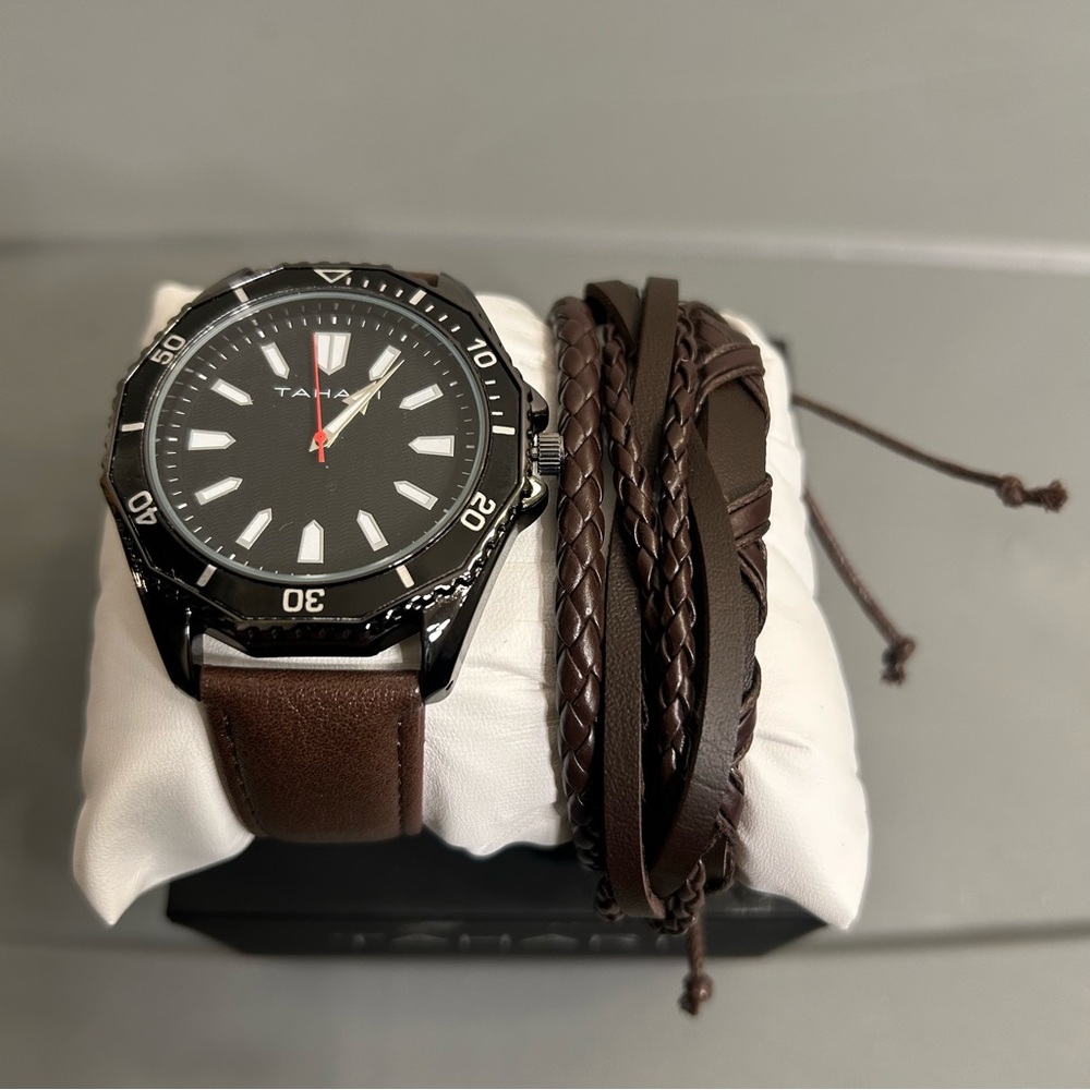 Tahari Black and Brown Men's Watch